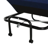 HOMCOM Brandina Pieghevole, Letto Singolo con Materasso Imbottito e Schienale Regolabile su 5 Livelli, Blu, 184x65x26cm(m-9)