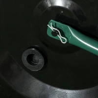 Outsunny Rolo de gramado para jardim com capacidade de 60L preenchível com areia ou água de 50 cm de diâmetro preto(m-8)