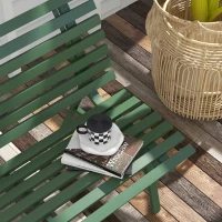 Outsunny Groene Tuinbank, Parkbank, Zitbank in Latdesign, Weerbestendig, Aluminium, 123 x 67 x 79 cm(m-8)