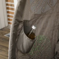 Outsunny Fotel ogrodowy dla 2 osób, składany, duża poduszka siedziska, rama stalowa, Kolor: Piaskowy, 126 x 75 x 142 cm(m-9)