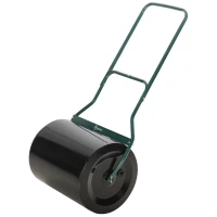 Outsunny Rolo de gramado para jardim com capacidade de 60L preenchível com areia ou água de 50 cm de diâmetro preto(m-1)