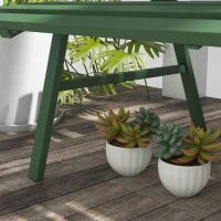 Outsunny Groene Tuinbank, Parkbank, Zitbank in Latdesign, Weerbestendig, Aluminium, 123 x 67 x 79 cm(m-9)