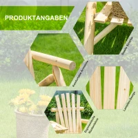 Outsunny Tuinbankcombinatie voor 2 personen, met geïntegreerde tafel, natuurlijk hout, 157 x 88 x 103 cm(m-4)