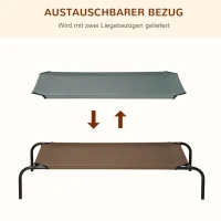 PawHut Hundebett Outdoor Hundeliege bis 30 kg mit Ersatzbezug 110 x 68 x 20 cm(m-6)