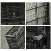 Outsunny Sofa ogrodowa z technorattanu, zestaw 2-osobowy, leżak ogrodowy, podnóżek, kolor szary(m-9)