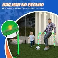 SPORTNOW Conjunto de 2 Balizas de Futebol Dobráveis para Crianças com Luz LED e Postes de Fibra de Vidro 120x90x90 cm Verde(m-4)