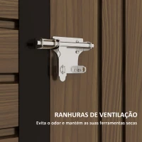 Outsunny Abrigo de Jardim 190x132x187 cm Abrigo de Ferramentas com 2 Janelas de Ventilação e Porta com Fechadura para Pátio Carvalho(m-6)