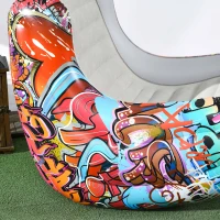 Outsunny Nadmuchiwany worek do siedzenia, Z funkcją bujania, wygodny, odporny na przekłucia, do 80 kg, 94 x 76 x 75 cm(m-7)