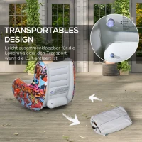 Outsunny Nadmuchiwany worek do siedzenia, Z funkcją bujania, wygodny, odporny na przekłucia, do 80 kg, 94 x 76 x 75 cm(m-6)