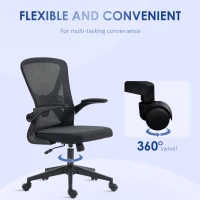 Vinsetto Mesh Back Office Chair, with Flip-Up Arms - Black(m-8)
