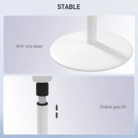 HOMCOM Scaun Oscilant fără Spate, Scaun de Birou Reglabil, Ergonomic, cu Mișcare de Balansare, 41.5x41.5x51.5-71.5 cm, Gri(m-7)