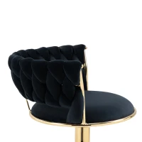 Ensemble de 2 Tabourets de Bar Pivotants à 360° en Velours avec Hauteur Réglable, Noir(m-8)