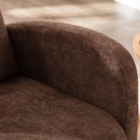 Poltrona a Dondolo Moderna Mid-Century per Cameretta e Soggiorno, Schienale Alto Imbottito, Marrone(m-5)