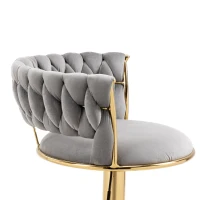 Set di 2 Sgabelli da Bar Girevoli 360° in Velluto con Altezza Regolabile, Design Lussuoso per Cucina e Sala da Pranzo, Grigio(m-7)