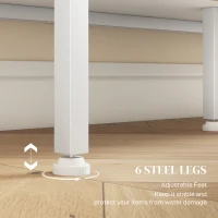 HOMCOM Dulap Modern de Depozitare cu Ușă din Plasă, 4 Compartimente Deschise și Raft Reglabil, 120x37x81.5 cm, Alb(m-6)