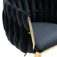 2 Tabourets de bar style art déco avec dossier et repose-pieds, chaise haute hauteur d'assise réglable pivotant 360°, noir(m-9)