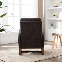 Fauteuil à Bascule design moderne avec dossier haut rembourré - Fauteuil Relax Moderne, Fauteuil rocking-chair, Gris(m-8)