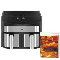 HOMCOM Dual Zone Air Fryer, 10-in-1 8L with Sync Cook & Sync Finish, 60-Minute Timer for Oil Free & Low Fat Cooking, 2400W(m-11)
