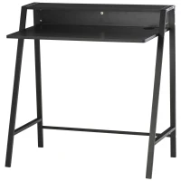 HOMCOM Writing Desk Computer Table Home Office PC Laptop Workstation Storage Shelf Color Black(m-11)