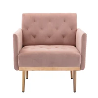 Poltrona con Piedi, Divano Singolo per il Tempo Libero, Rosa(m-2)