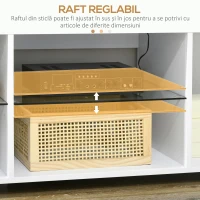 HOMCOM TV Stand, 145cm Modern TV Unit with Glass Shelves, RGB LED Light for 32 40 43 50 52 55 60 inch 4k TV, White(m-6)