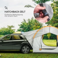 Outsunny Auto Tent Kampeertent, 3 deuren, weerbestendig, 239cm x 210cm x 210cm, Oranje + Grijs(m-4)
