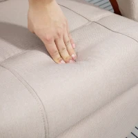 HOMCOM 135° Manual Reclining Swivel Chair, with Footrest - Beige(m-9)