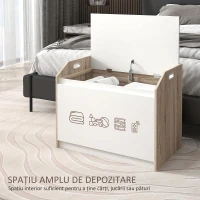 HOMCOM Cutie de Depozitare Modernă cu Lift Top și Spațiu Ascuns pentru Intrare, Living, Cameră de Joacă, 62.4x40x51.5 cm, Alb(m-4)