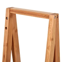 Kleankin Raft de Baie cu 3 Rafturi din MDF și Bambus, Dulap Baie, 30x18x81 cm, Lemn(m-9)
