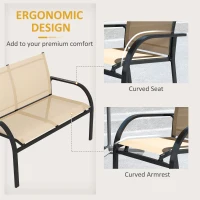 Outsunny Four-Piece Curved Steel Garden Dining Set  - Beige/Grey(m-5)
