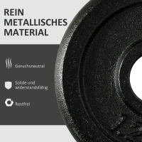 HOMCOM Zestaw sztang 30 kg, długa sztanga i krótka sztanga, 12 talerzyków do sztang, do treningu siłowego, fitness, czarny(m-6)