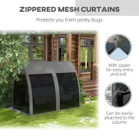 Outsunny Balansoar de Grădină 2-în-1 Convertibil în Pat cu Perne, Balansoar cu Husă și Plasă de Țânțari cu Fermoar, 240x140x197 cm, Gri(m-5)