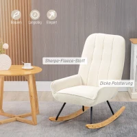 Fotel bujany HOMCOM z Sherpa-Vlies 63 cm x 95 cm x 97 cm w naturalnym kolorze i kremowy(m-5)