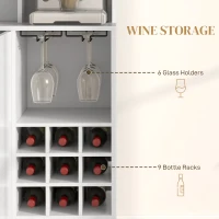 Homcom Dulap Bucatarie Multifunctional – Depozit Vin, Blat & Rafturi Sticla(m-5)