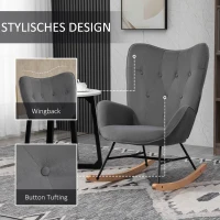 HOMCOM schommelstoel 84 cm x 70 cm x 96 cm(m-6)