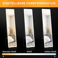 HOMCOM 2 w 1 Lustrzany Stojak z oświetleniem LED, wolnostojący, Aluminium, regulowane światło, 40 cm x 37 cm x 157,5 cm(m-5)