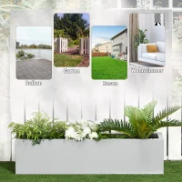 Outsunny stalen plantenbak met afvoergat voor balkon(m-6)