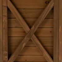 Outsunny Pflanztisch mit Schrank u. Abfallbehälter, wetterbeständig, Gärtnertisch, 102 cm x 43,5 cm x 152 cm, Braun(m-8)