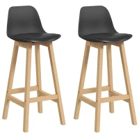 HOMCOM Set de 2 Scaune de Bar, inaltime Bar, Tapitate cu Piele PU(m-9)