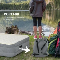 Outsunny Saltea cu aer individual cu pompă încorporată(m-7)