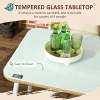 Outsunny Set de Luat Masa din Ratan, Set de Masa si Scaune(m-7)