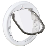 PawHut Gattaiola con 4 Modalità di Blocco per Vetro, Rete e Porte, Φ30x4cm, Bianco(m-1)