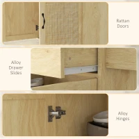 HOMCOM Insula pentru Bucatarie cu Panou Rabatabil, Carucior(m-8)