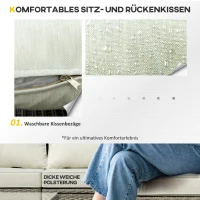 Outsunny Zestaw Ogrodowy z Polirattanu dla 3 Osób, Meble Wypoczynkowe z Stolikiem i Poduszkami, Aluminium, Jasnoszary+Beżowy(m-5)