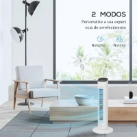 HOMCOM Ventoinha de Coluna 50W com Controlo Remoto com 3 Velocidades Temporizador 15h Oscilação 85° Ecrã LED 30x30x78 cm Branco(m-5)