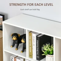 HOMCOM Bibliotecă Raft cu 8 Compartimente, Bibliotecă Modernă pentru Camera de Zi, Dormitor, Birou, 97.5x30x100 cm, Alb(m-6)