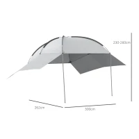 Outsunny Cort Marchiza Portabila pentru Haion Jeep cu 2 Pereti(m-3)