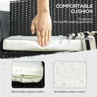 Canapea de exterior Outsunny cu 2 locuri cu perne căptușite(m-4)