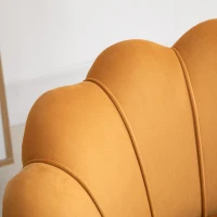 HOMCOM Poltrona a Conchiglia, Poltroncina Vintage, Poltroncina da Camera e Salotto, Design Elegante, con Schienale Alto, 76x67x74cm, Giallo(m-8)