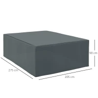Outsunny 600D Oxford Patio Garden Furniture Dining Table Chair Set Cover - Waterproof and Anti-UV Water Protector, 275L x 205W x 90H cm, Grey(m-3)
